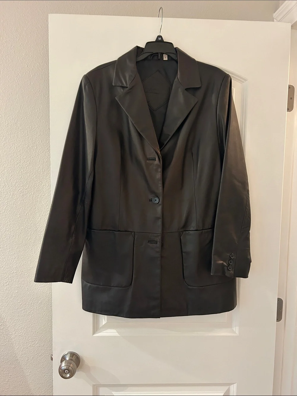 Preston & York Black Leather Blazer Jacket